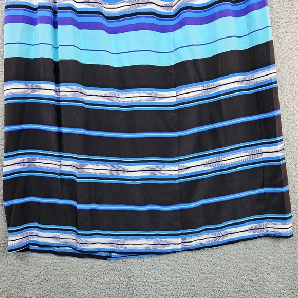 Yumi Kim Multi Color Vertical Striped Back Zip 100% Silk Maxi Skirt Sz L. - Picture 5 of 11